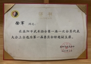 当选益阳市武术协会第一届委员会特邀副主席